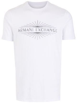 Armani Exchange Rhinestone Logo T shirt Farfetch