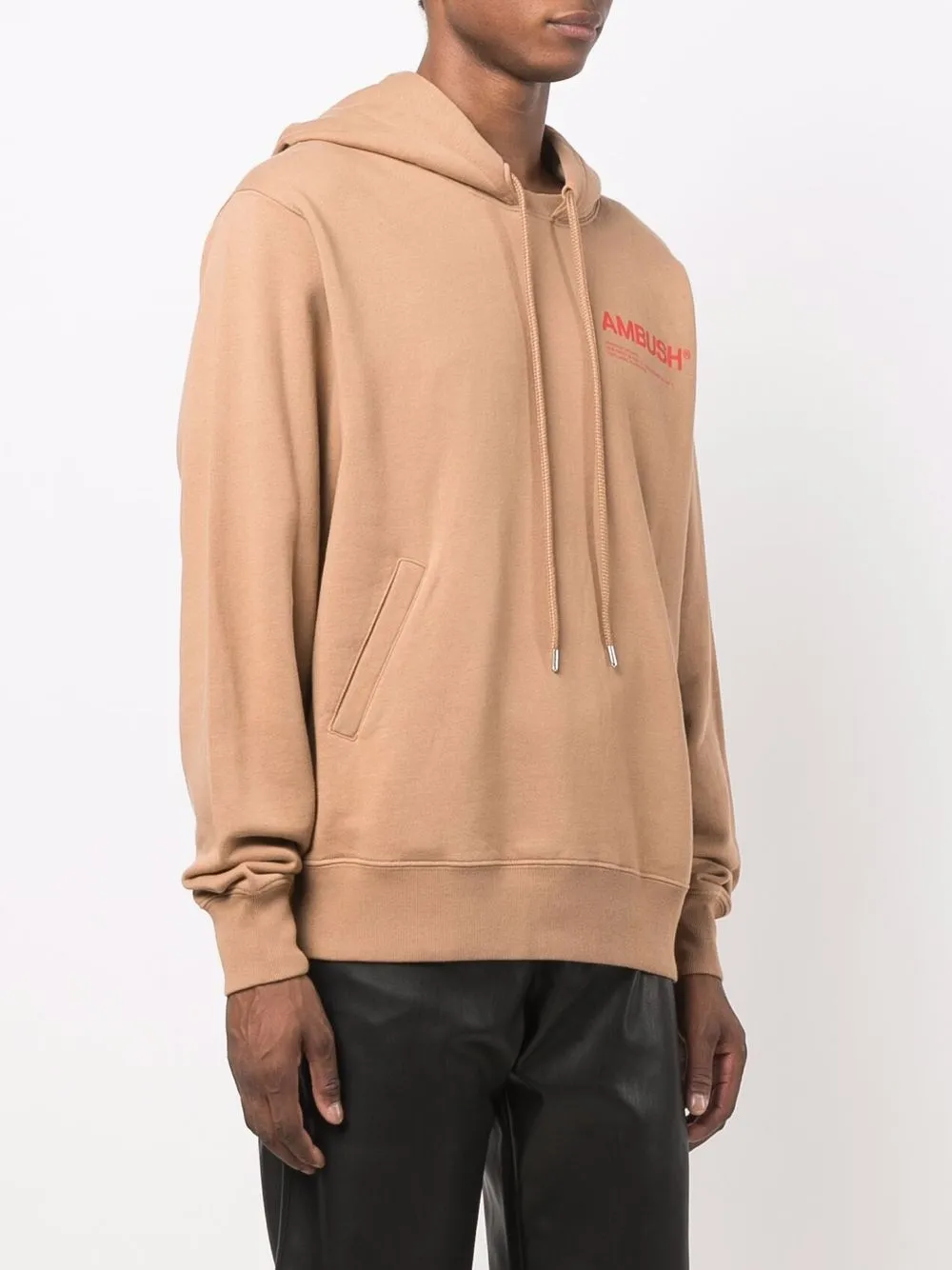  Ambush Hoodie Mit Logo Print   Nude 