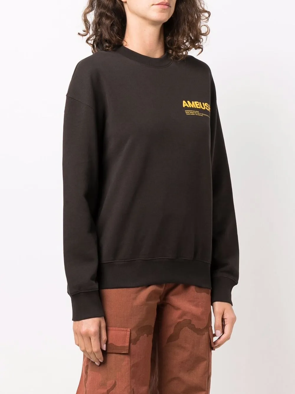  Ambush Sweatshirt Mit Logo Print   Braun 