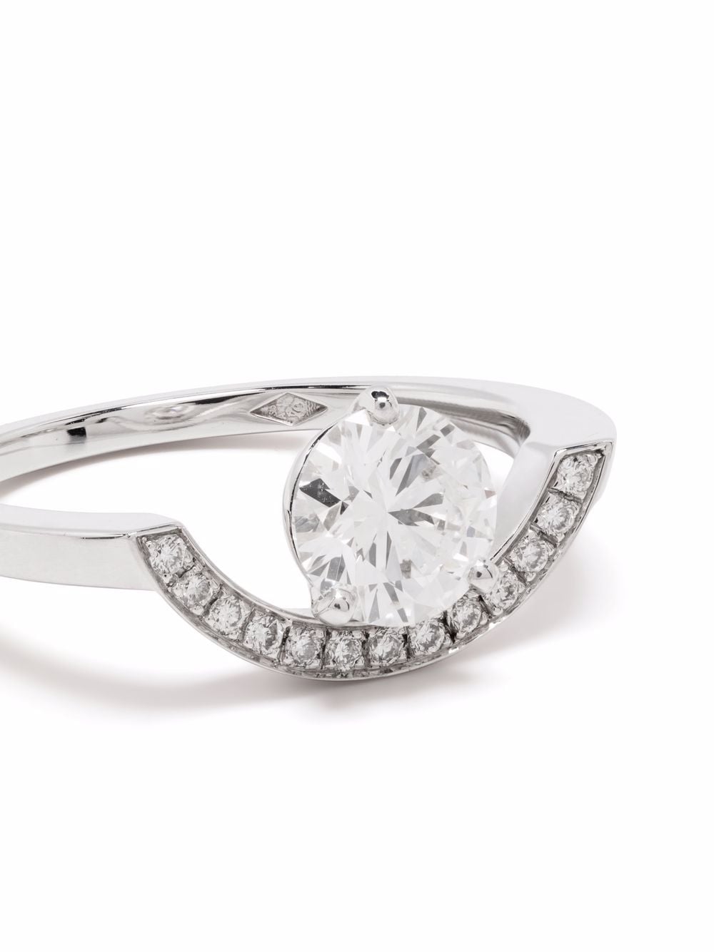 Shop Loyal.e Paris 18kt Recycled White Gold Intrépide Diamond Pavé Ring In Silver