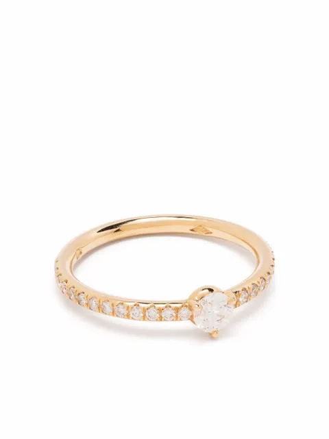 Loyal.e Paris bague en or recyclé 18ct pavée d'un diamant solitaire