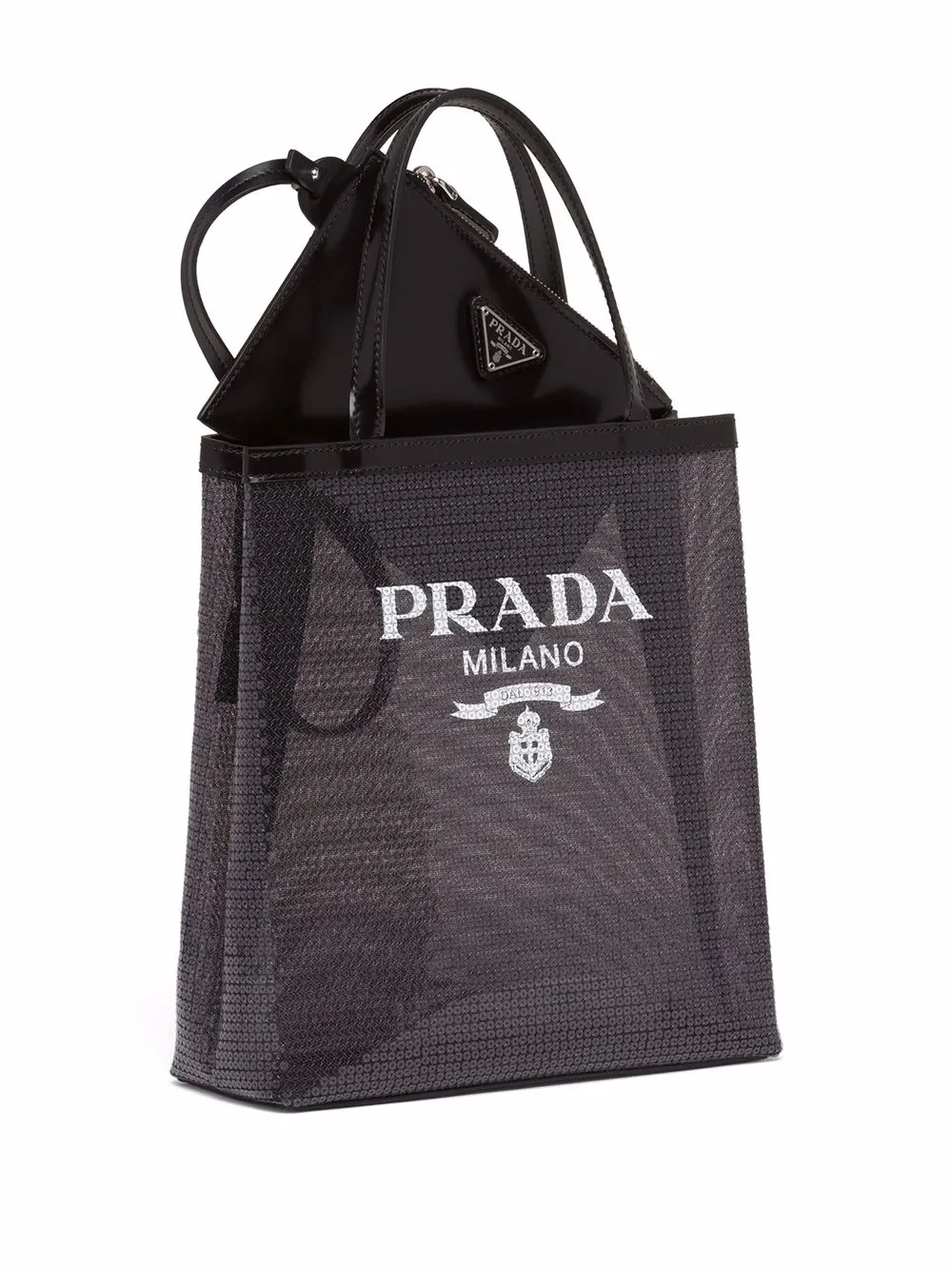 Prada clear shop tote bag