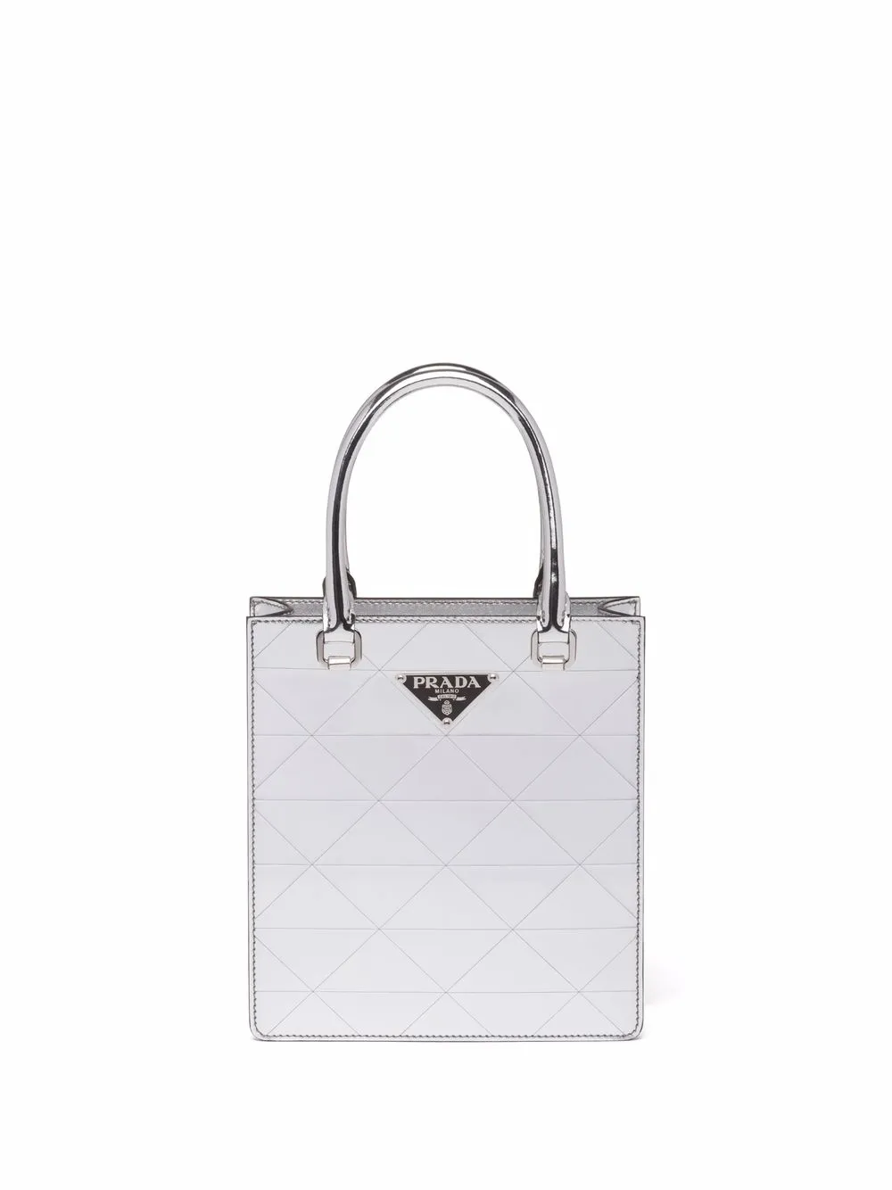 

Prada bolsa mini con panel martillado - Gris