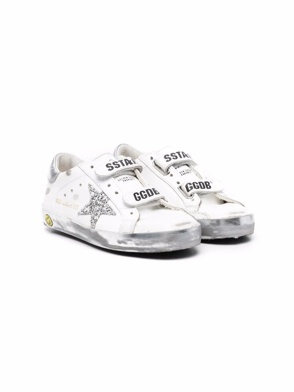 

Golden Goose Kids Superstar distressed sneakers - White