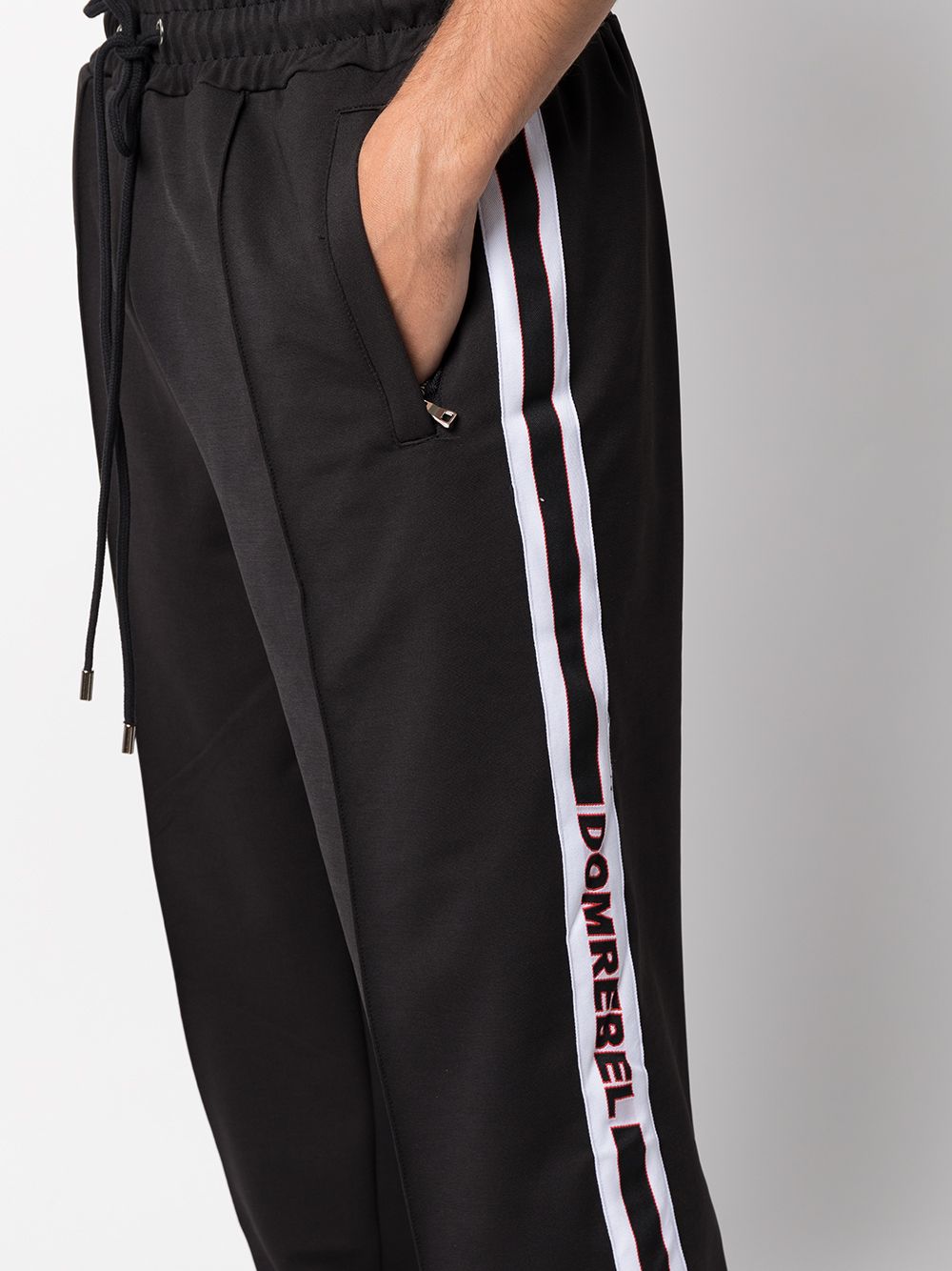 Shop Domrebel Logo-tape Track Pants In Black