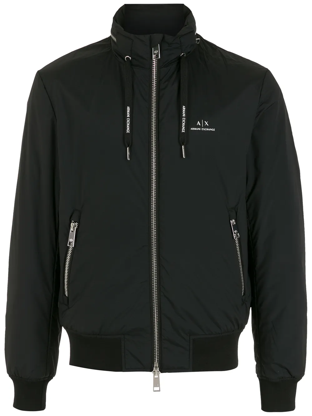 

Armani Exchange chamarra bomber con capucha - Negro