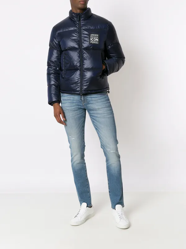 Armani Exchange Jaqueta Matelass Com Z per e Patch De Logo Farfetch
