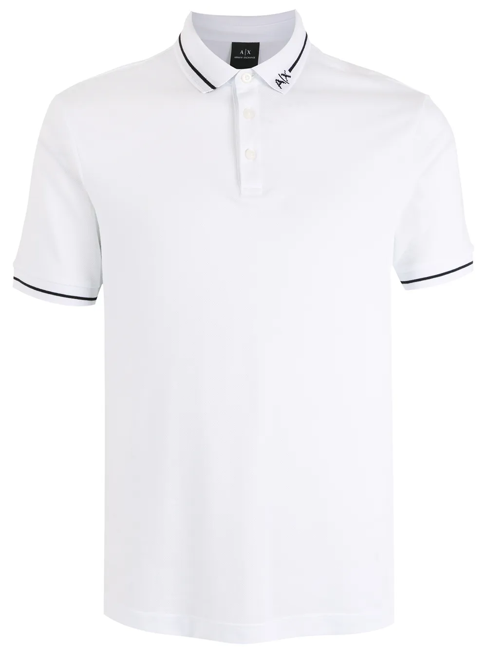 

Armani Exchange playera tipo polo con rayas estampadas - Blanco