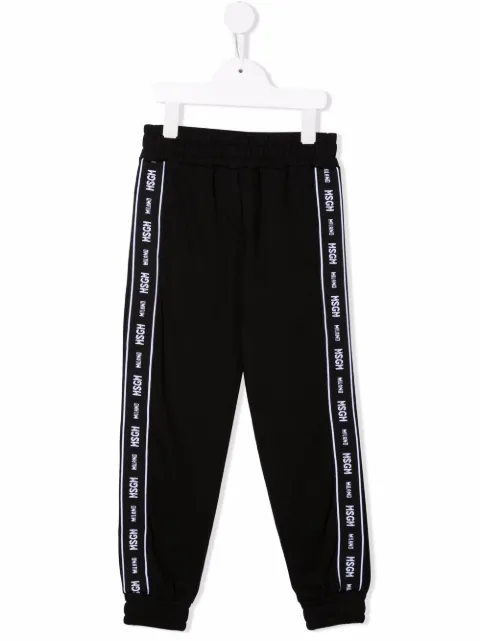 MSGM Kids logo tape track pants