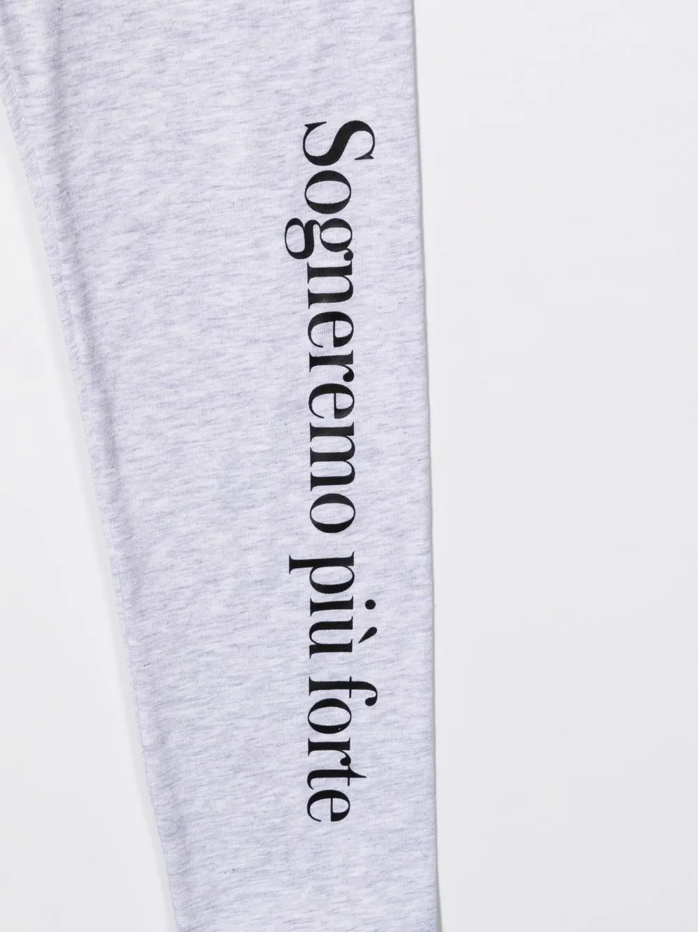 Msgm Slogan-print Stretch-cotton Leggings In Grey