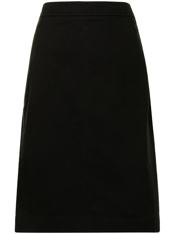 black knee length straight skirt