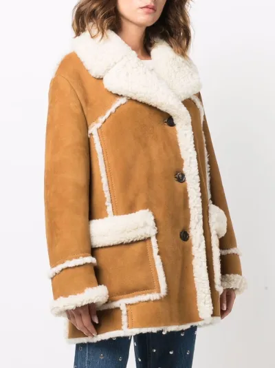 Miu Miu shearling-trim sheepskin coat 