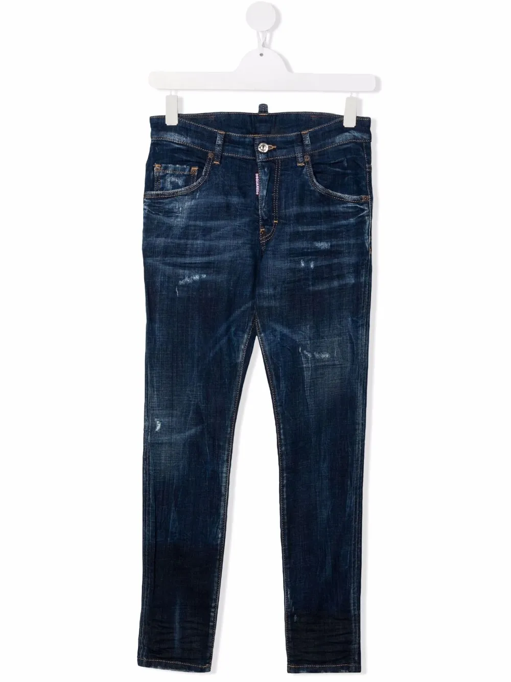 фото Dsquared2 kids джинсы с эффектом потертости