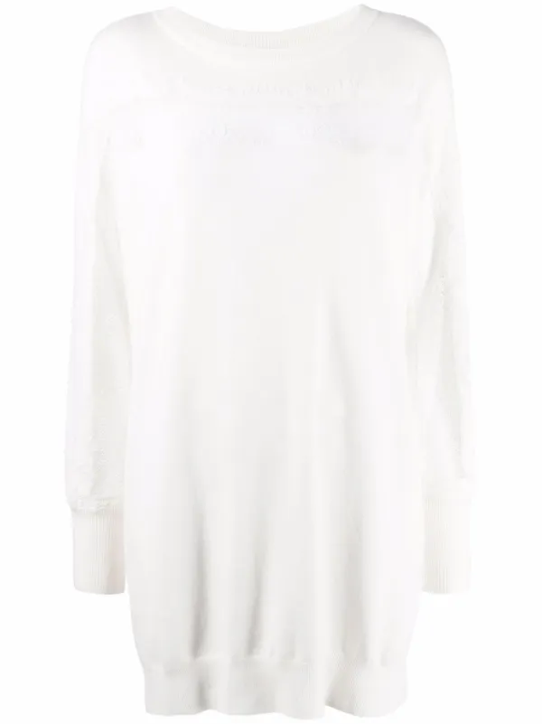 lace-trimmed sweater dress for women 