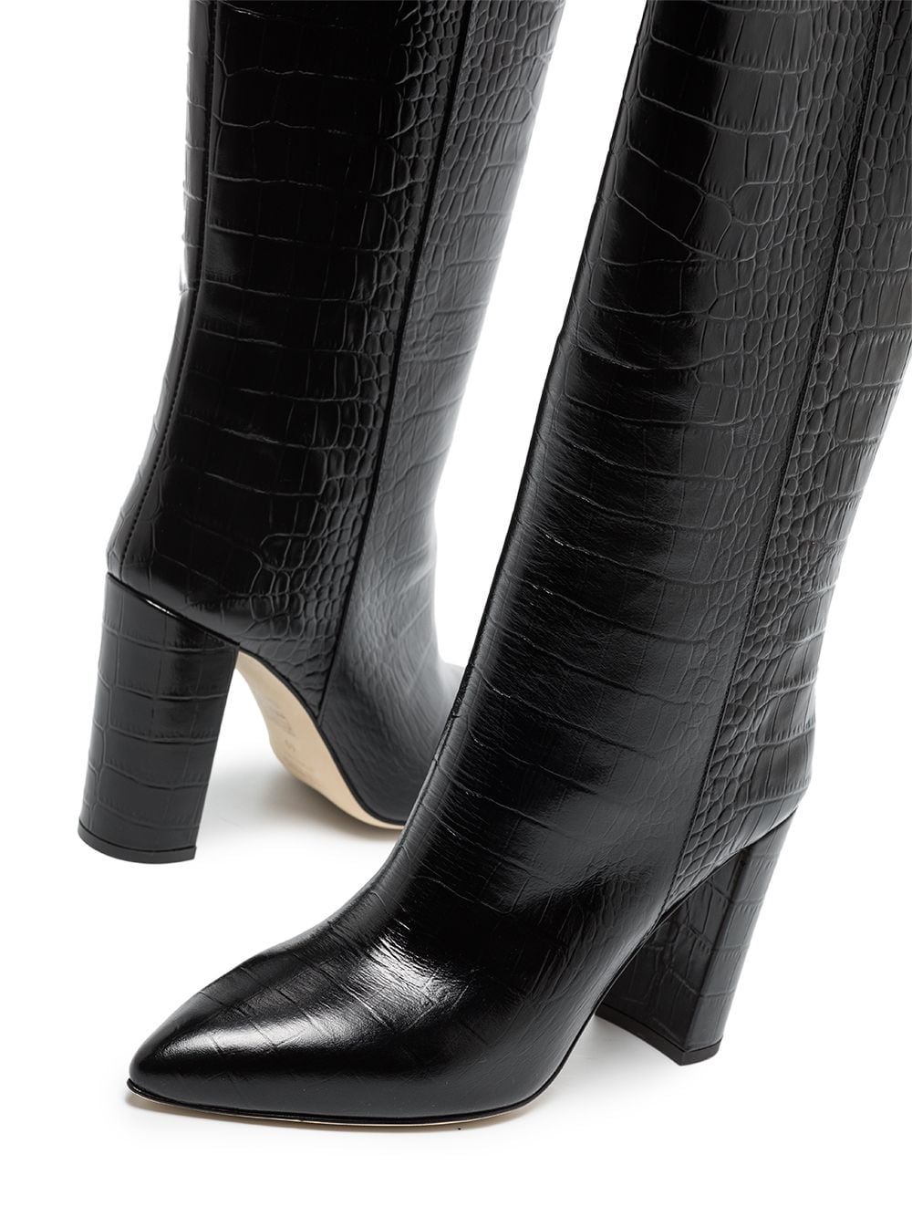 Image 2 of Paris Texas crocodile-effect knee-high boots