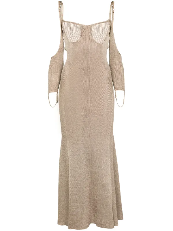Isa Boulder open-back knitted midi 