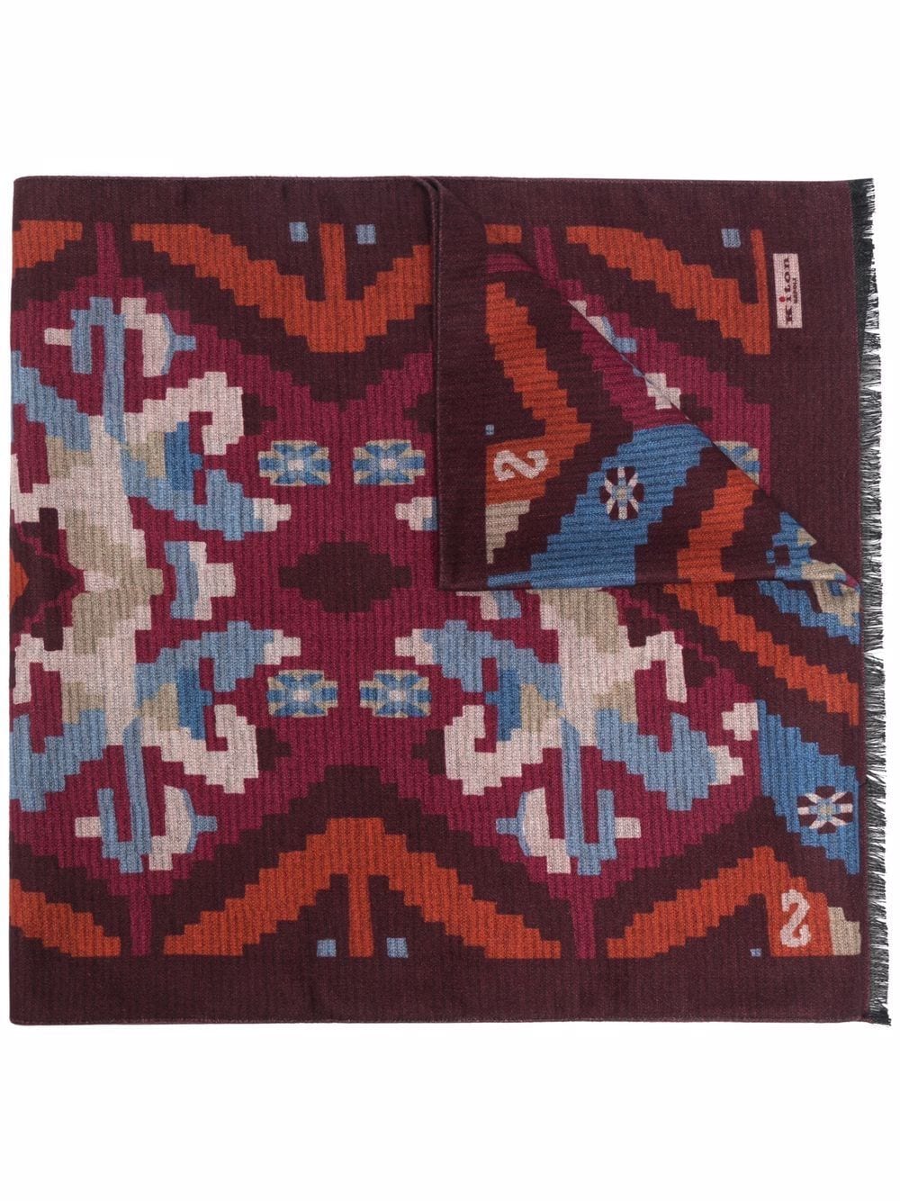 фото Kiton шелковый платок с геометричным узором