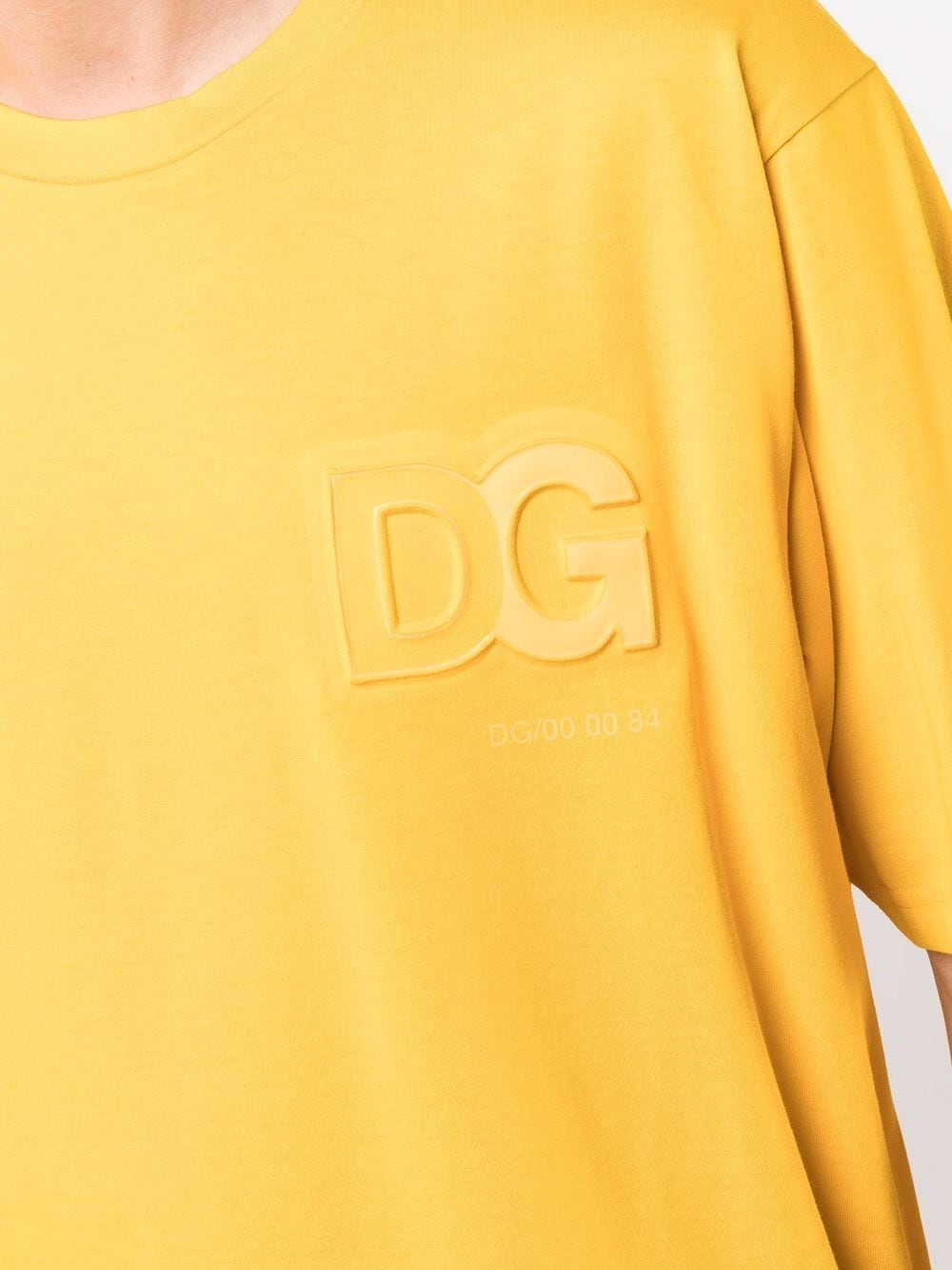 Shop Dolce & Gabbana Logo-embossed Cotton T-shirt In Gelb