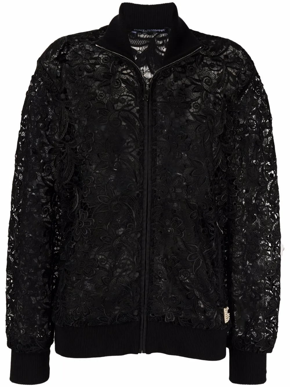 black lace bomber jacket