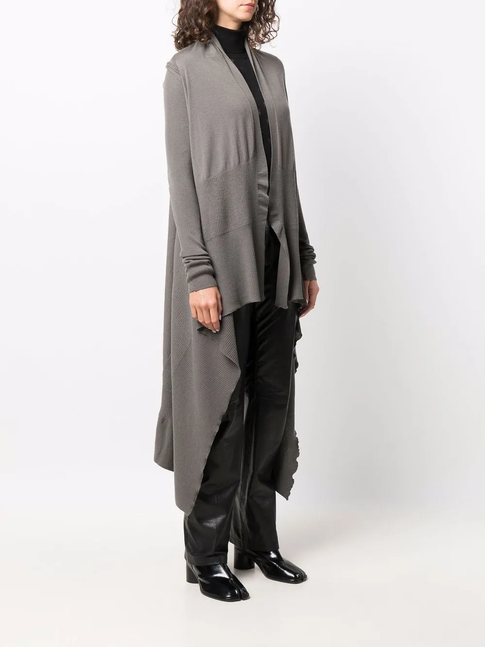 Rick Owens Long Wrap Virgin Wool Cardigan In Grey | ModeSens