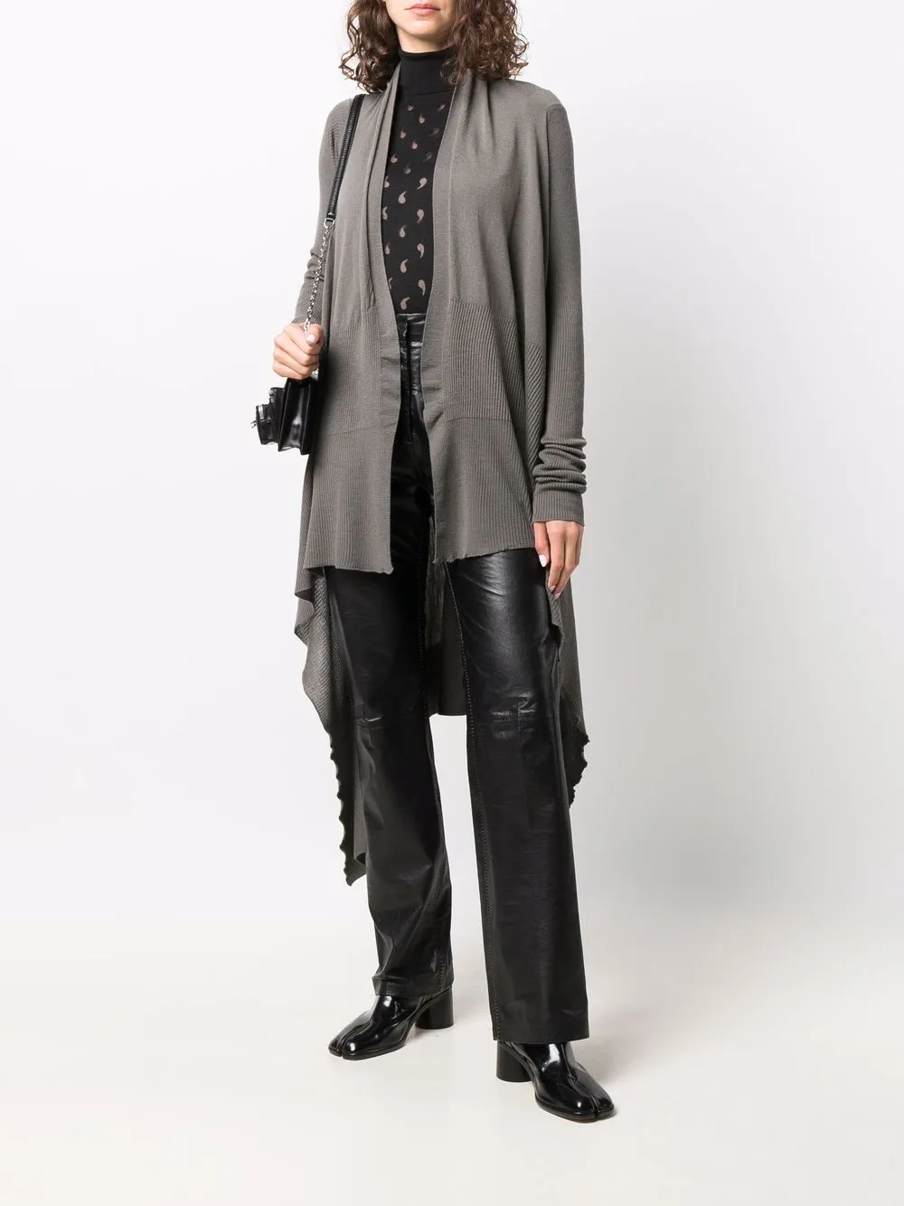 Rick Owens Long Wrap Virgin Wool Cardigan In Grey | ModeSens