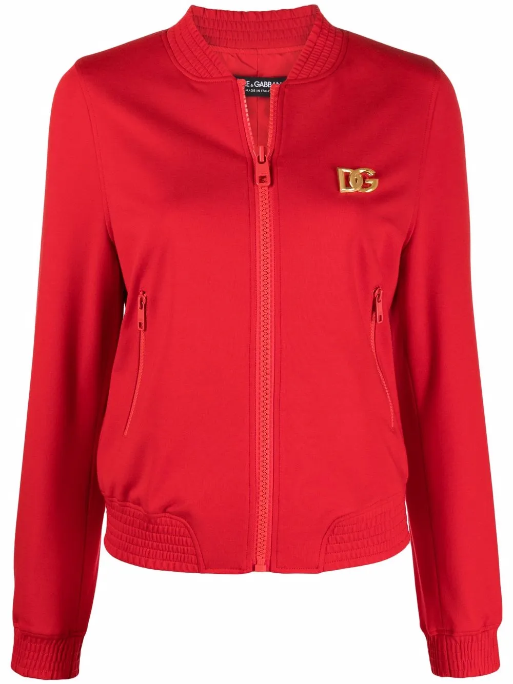 

Dolce & Gabbana chamarra bomber con placa del logo - Rojo