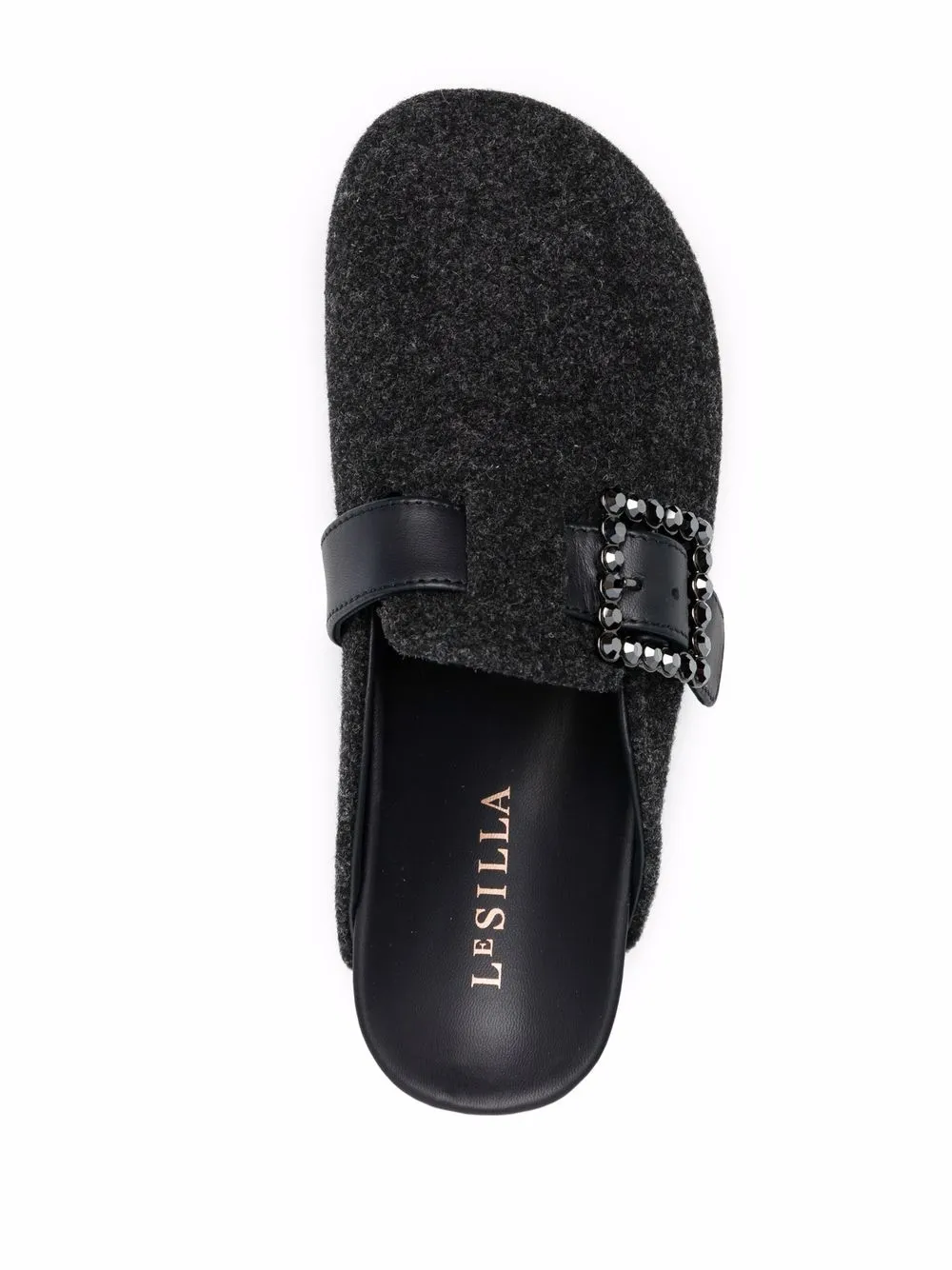 Le Silla Rita Buckle-embellished Slippers In Schwarz