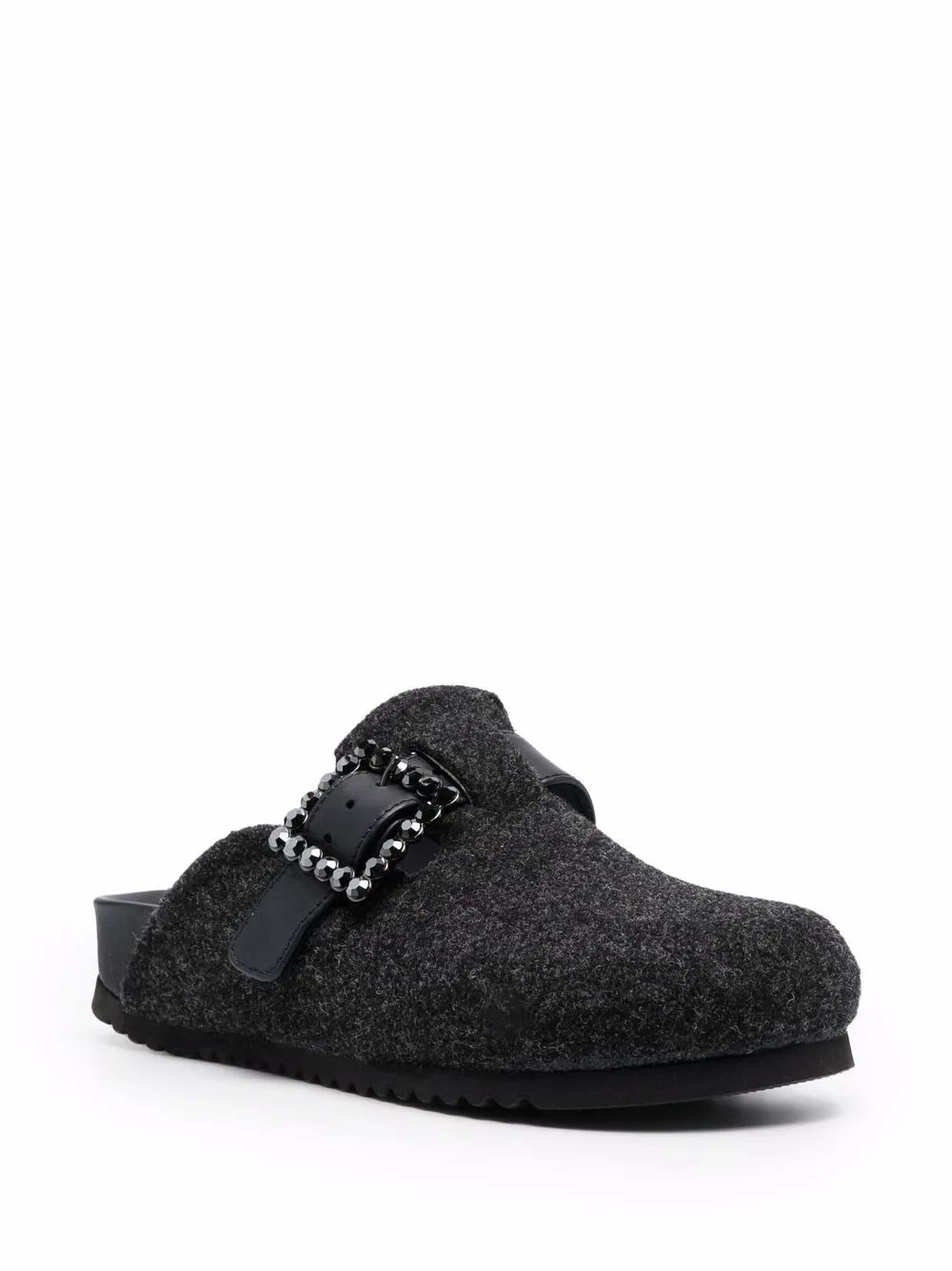 Le Silla Rita slippers verfraaid met gesp - Zwart