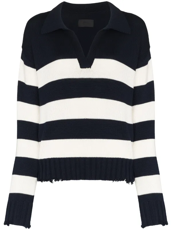 distressed striped jumper