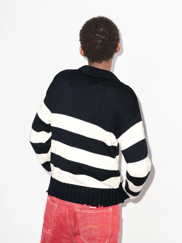 distressed striped jumper