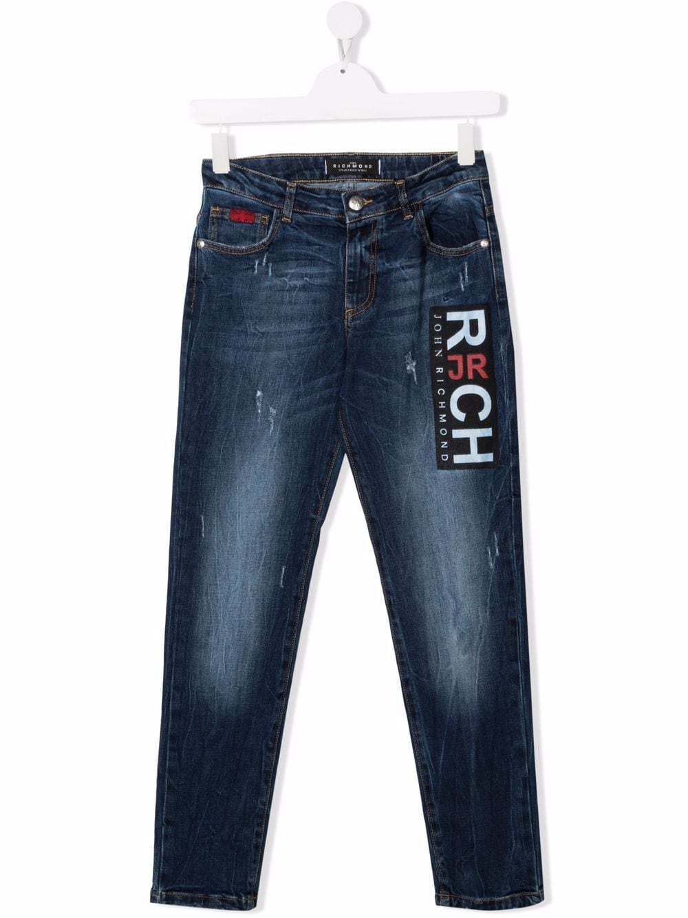 фото John richmond junior джинсы прямого кроя с эффектом потертости
