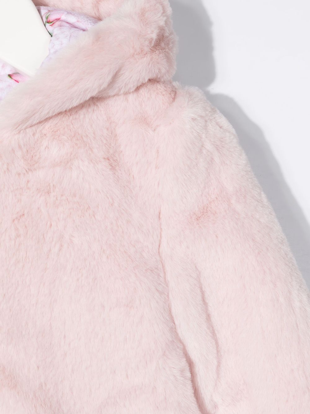 reversible faux fur hooded coat