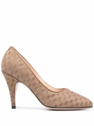 Gucci Metallic Laminate Platform Marmont Double G Sandal Rose in poeder  roze | fashionette
