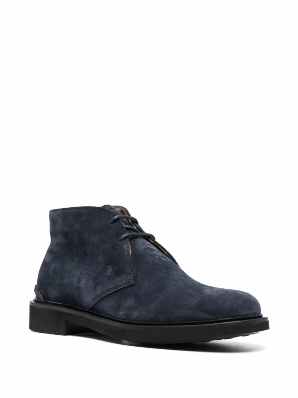 Tod s lace up Suede Boots Blue FARFETCH AE