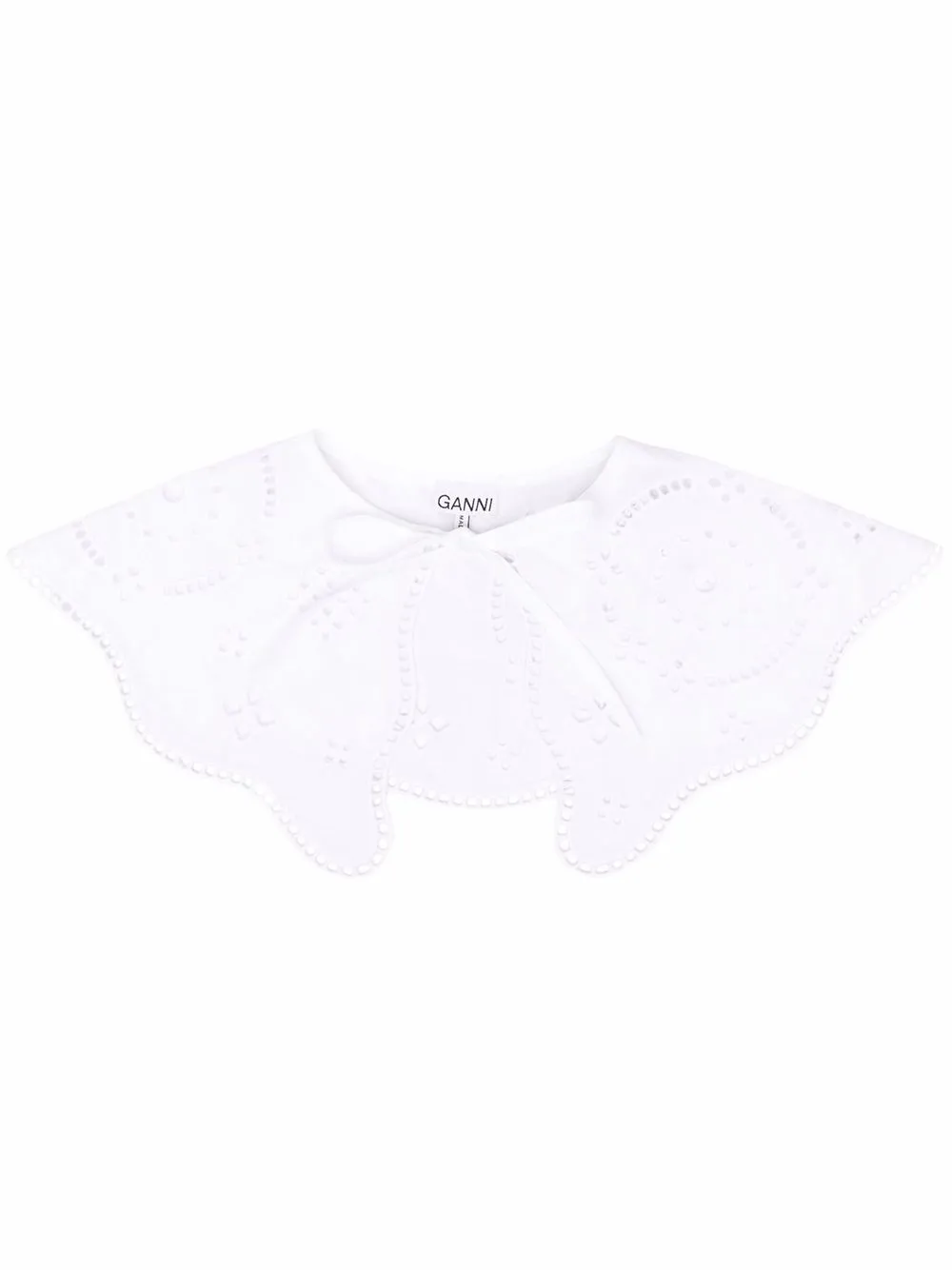 

GANNI perforated bib collar - White