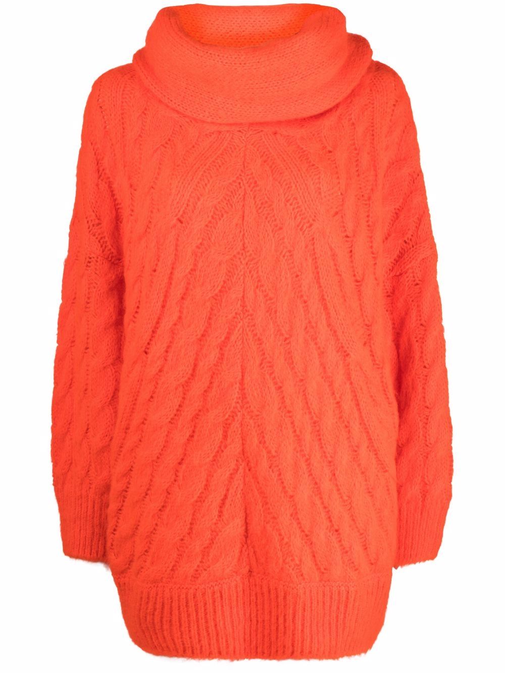 orange chunky knit sweater