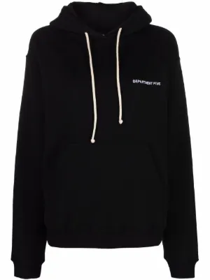 Saint Laurent Logo Print Hoodie | Black | FARFETCH