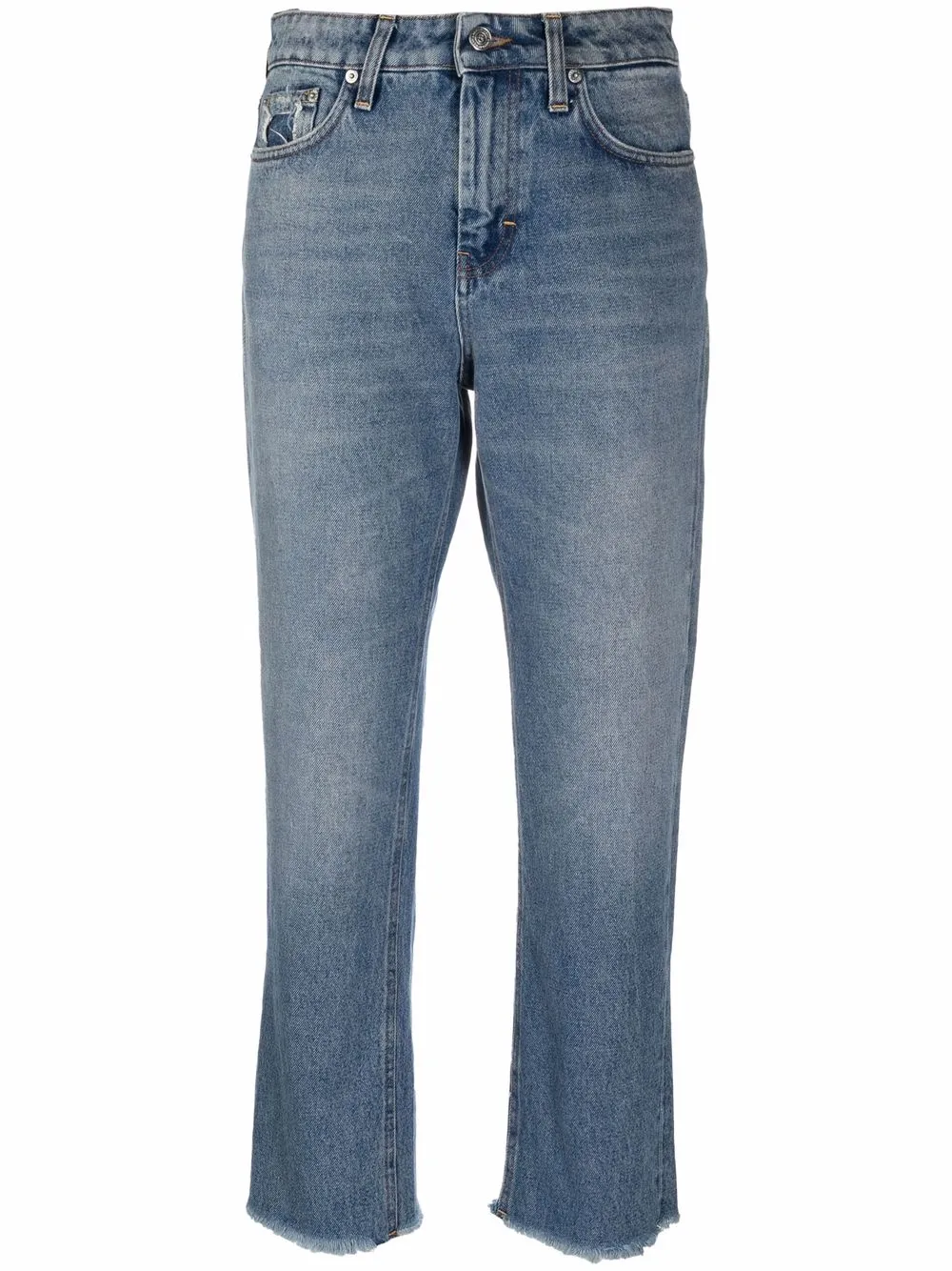 Department Five High-waisted Cropped Jeans In Blue