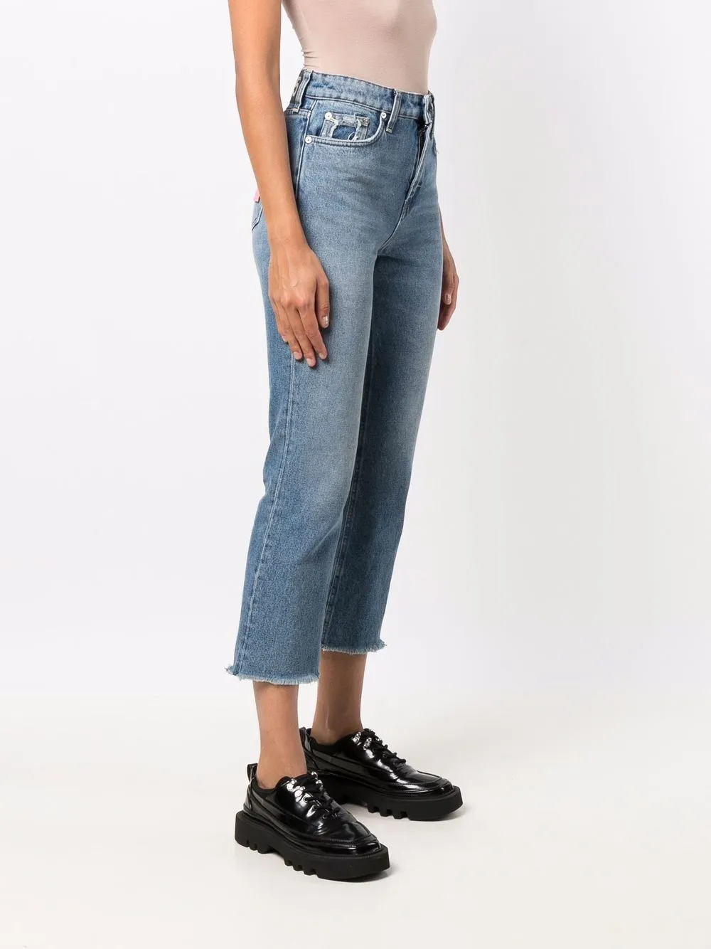 Department Five High-waisted Cropped Jeans In Blue