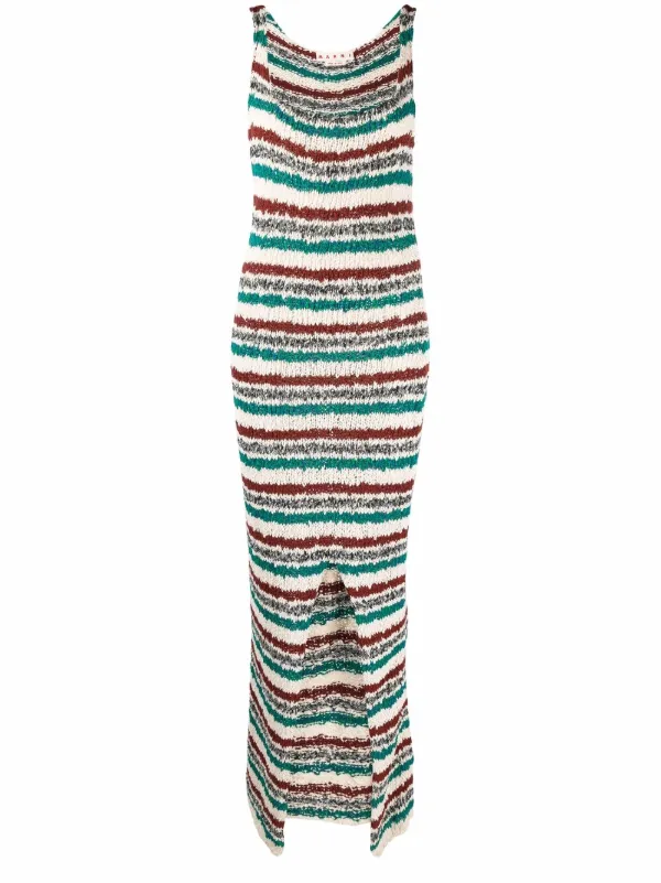 Marni stripe pattern sleeveless dress 