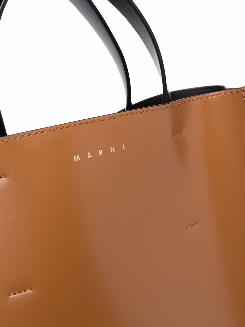 Shop Marni Two-tone Leather Tote Bag In Black