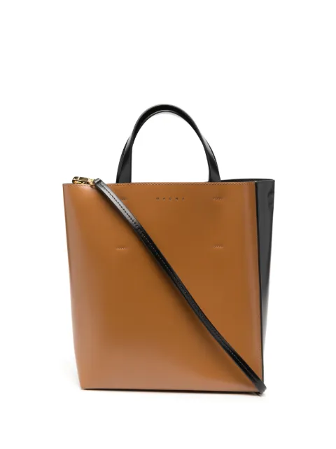 Marni two-tone leather tote bag