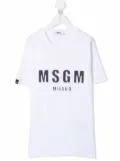 MSGM Kids logo print T-shirt - White