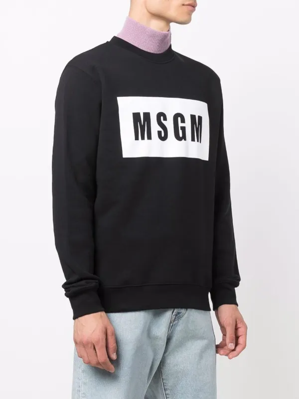 [MSGM] BRUSHED LOGO SWEATSHIRT ☆送料込☆ MSGM logo-print Sweatshirt | Black | FARFETCH JO