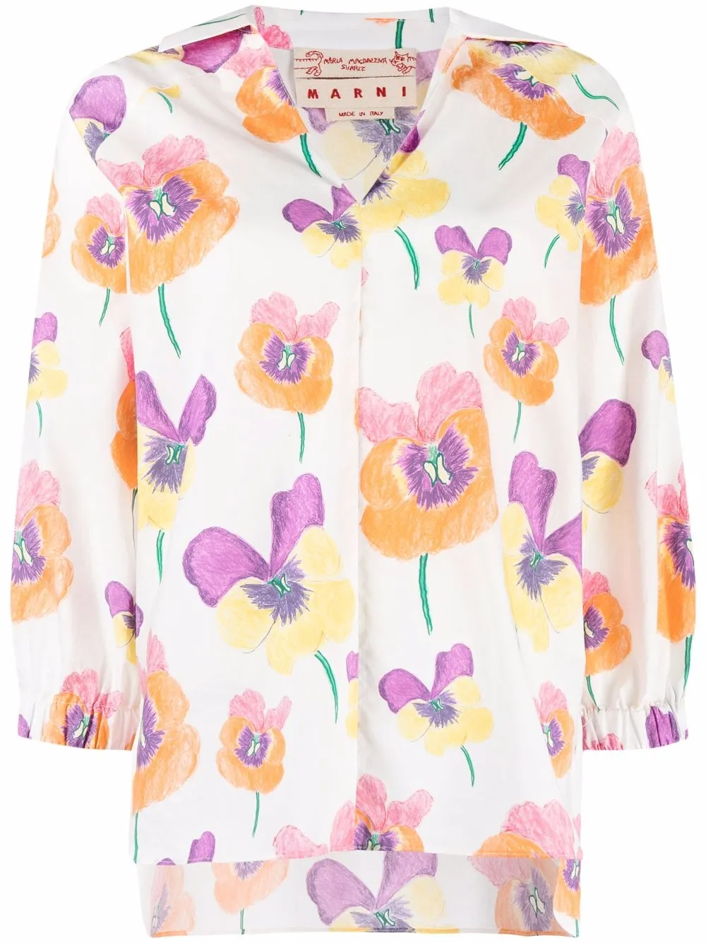 

Marni blusa con amapolas estampadas - Blanco