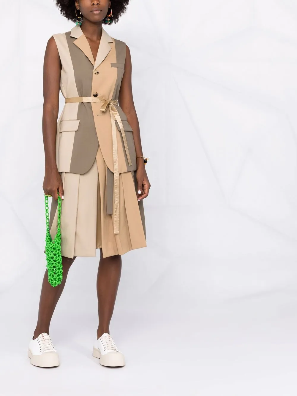 Marni Gilet met vlakken - Beige