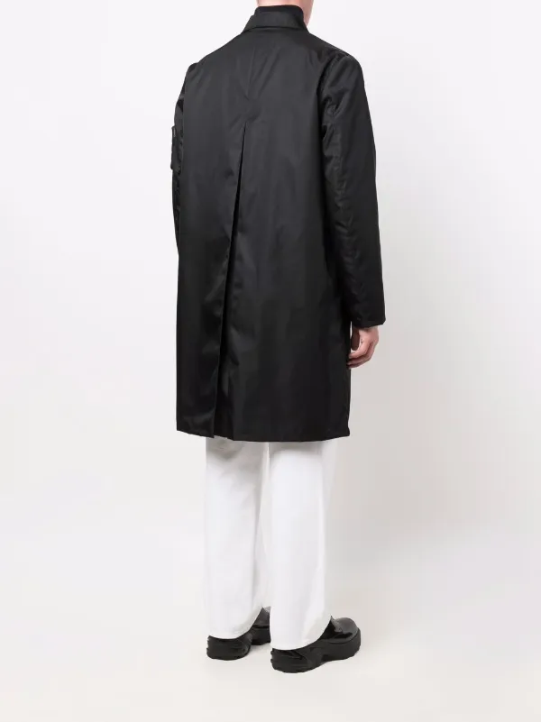 PRADA レナイロンダブルブレストベルトウエストレインコート Prada Re-Nylon レインコート | ブラック | FARFETCH JP
