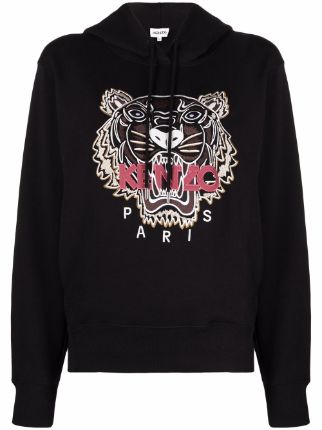 Kenzo tiger-embroidered Cotton Hoodie - Farfetch