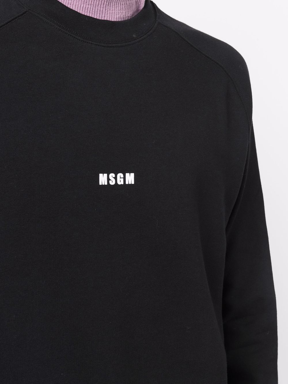 Shop Msgm Logo-print Sweatshirt In Schwarz