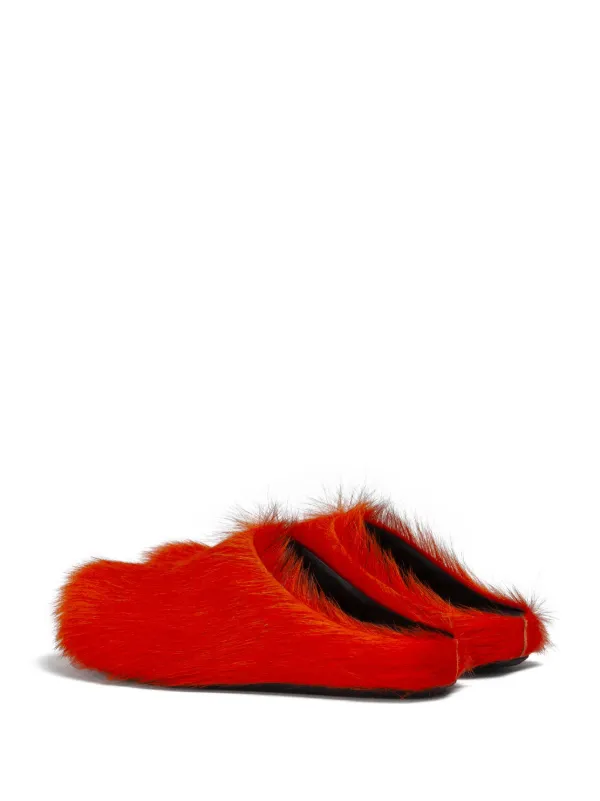 Marni Fussett Sabot calf-hair Mules | Orange | FARFETCH